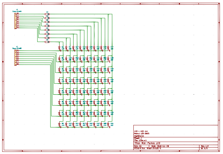 diagrama esquemático matriz de leds 8x8