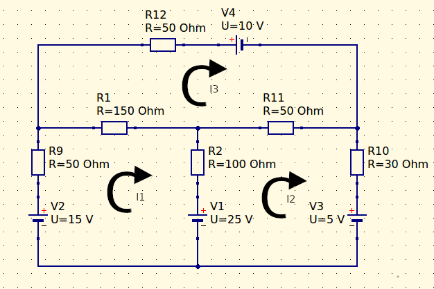 Análise do sentido das correntes nas malhas