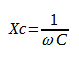 Reatância Capacitiva calculada através da frequência angular