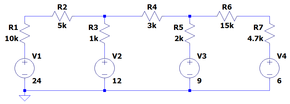 Circuito para a análise de malhas