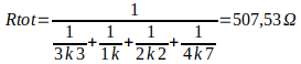Cálculo da resistência equivalente em paralelo