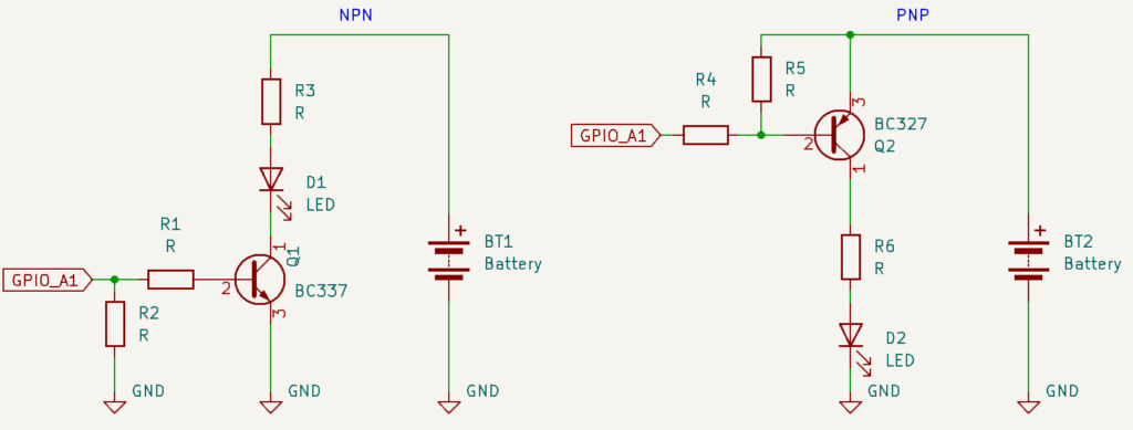 transistores NPN e PNP