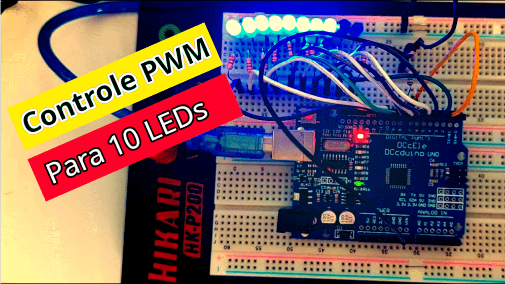 Controle PWM de 10 LEDs com Python e Arduino