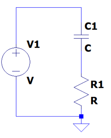 Circuito divisor de tensão com capacitor e resistor